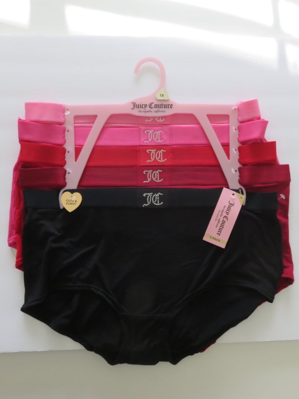 (#145) Juicy Couture Diamond Logo Cute & Curvy Intimates Panties 5-Pack Set